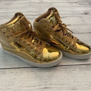 Pastry Gold Dance High Top Sneakers Shoes Glitter Size 5.5